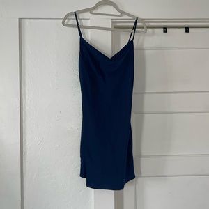 Satin Mini Cowl Neck Dress